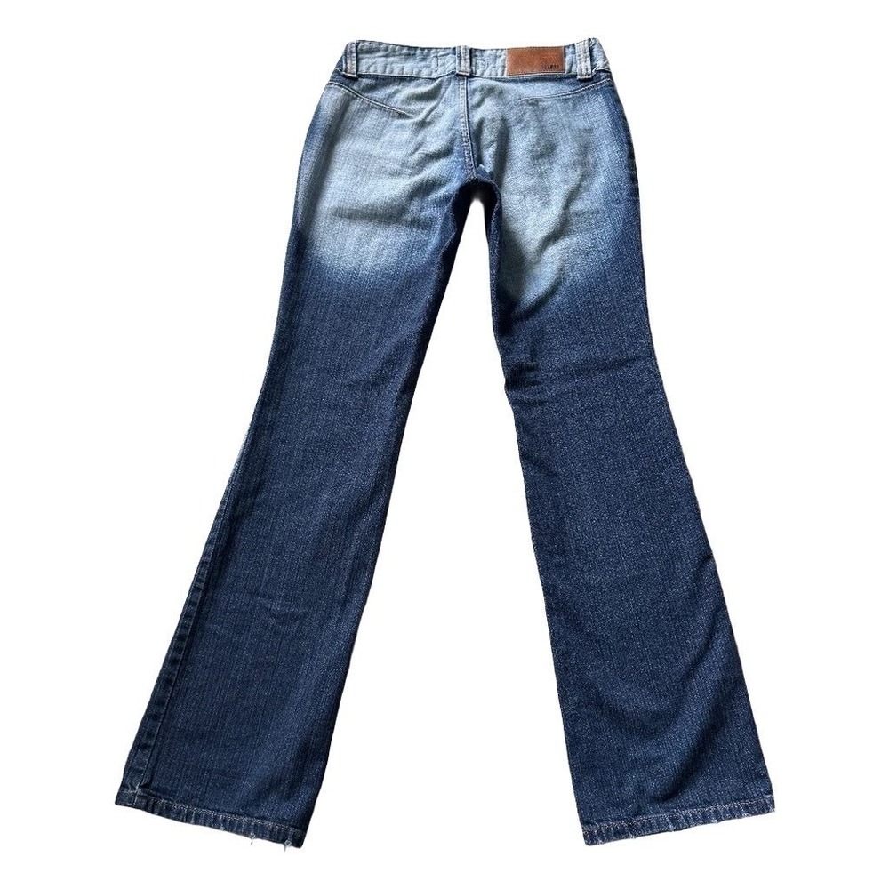 Womens Low Rise Flared Bootcut Jeans Blue Denim Y2K Boho Grunge ITLY 38 Coquette - Picture 4 of 10